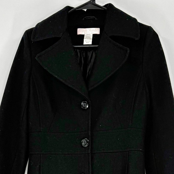 Beau Monde Women’s Single-Breasted Wool Blend Jacket Coat Classic Black, Size S - Picture 4 of 10